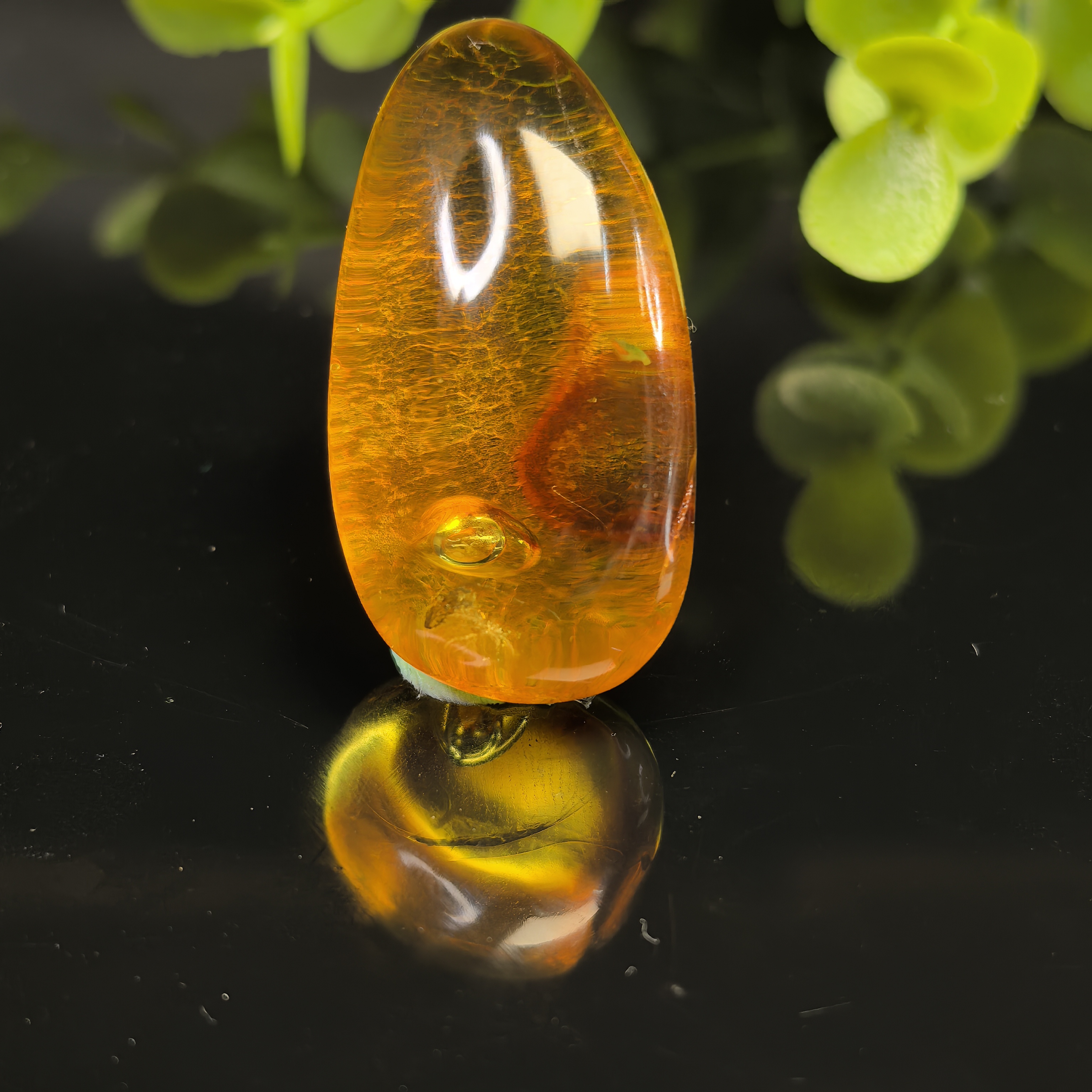 天然琥珀蜜蜡活水胆金珀水滴，吊坠收藏手机挂