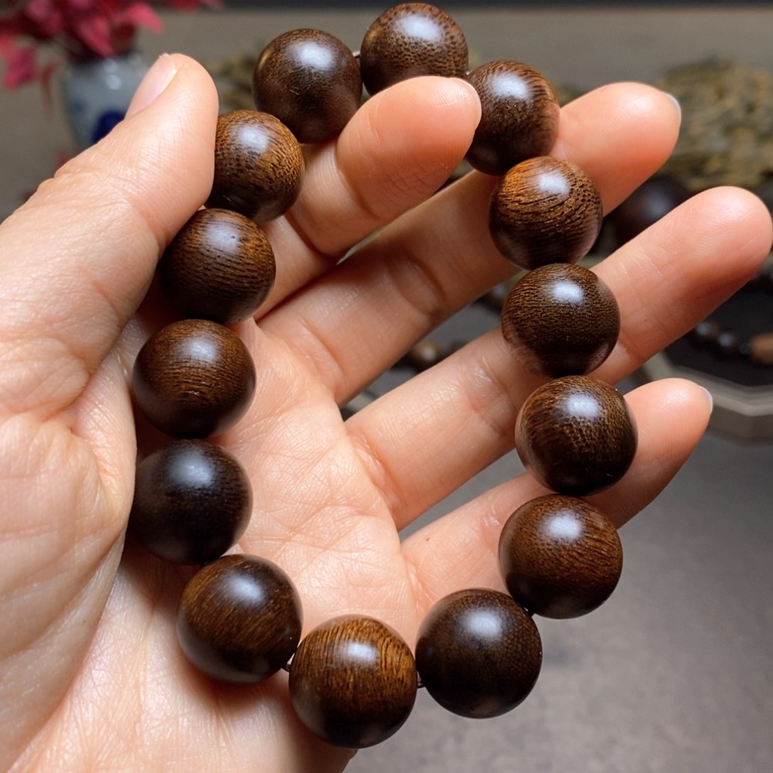 沉香手串越南富森红土糖结玉化1.6