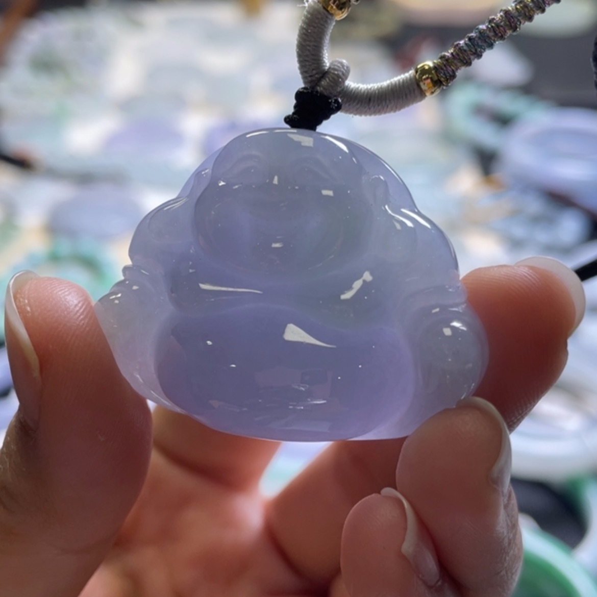 【闪购商品】翡翠颈饰未镶嵌紫罗兰厚装大肚佛