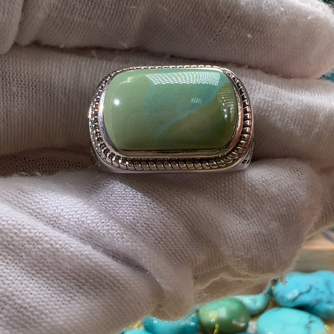 绿松石银S925镶嵌戒指
