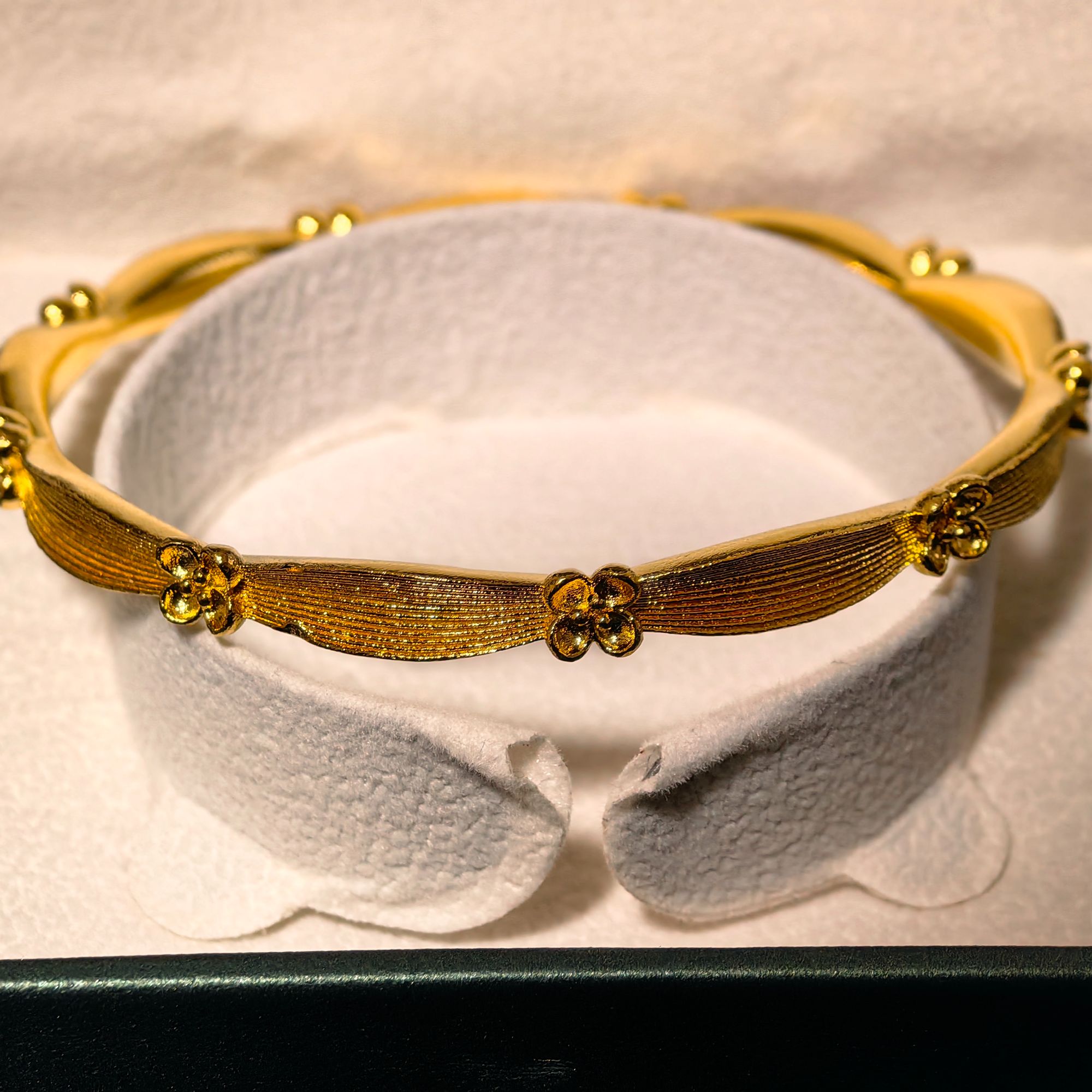 足银手镯 平打桂花窄版手镯女迭代款手镯饰品复古轻奢