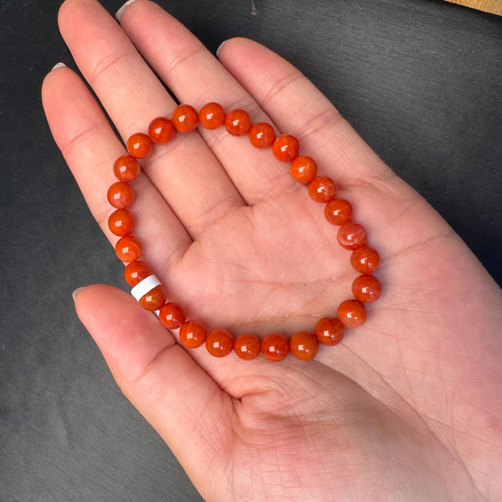 【吉福珠宝】南红玛瑙单圈满色满肉玉化干净手串6mm T07648