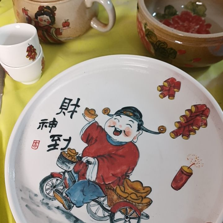 盘ღ****࿐景德镇手绘釉下彩手绘