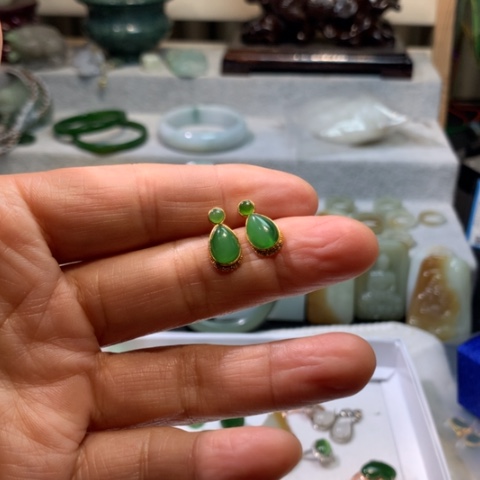 颈饰银S925镶嵌和田玉珊*