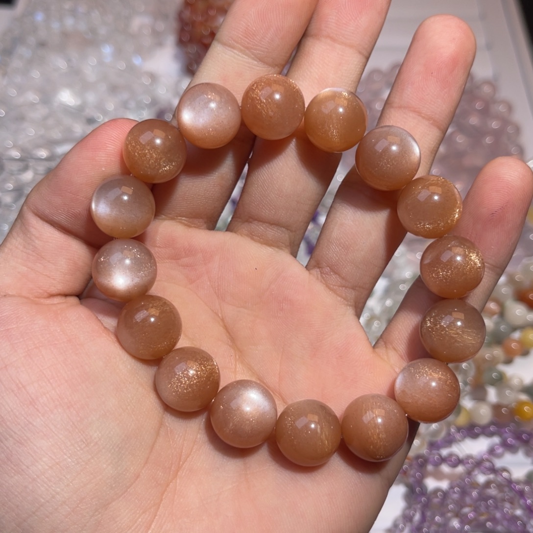 水晶未镶嵌手链奶茶月光