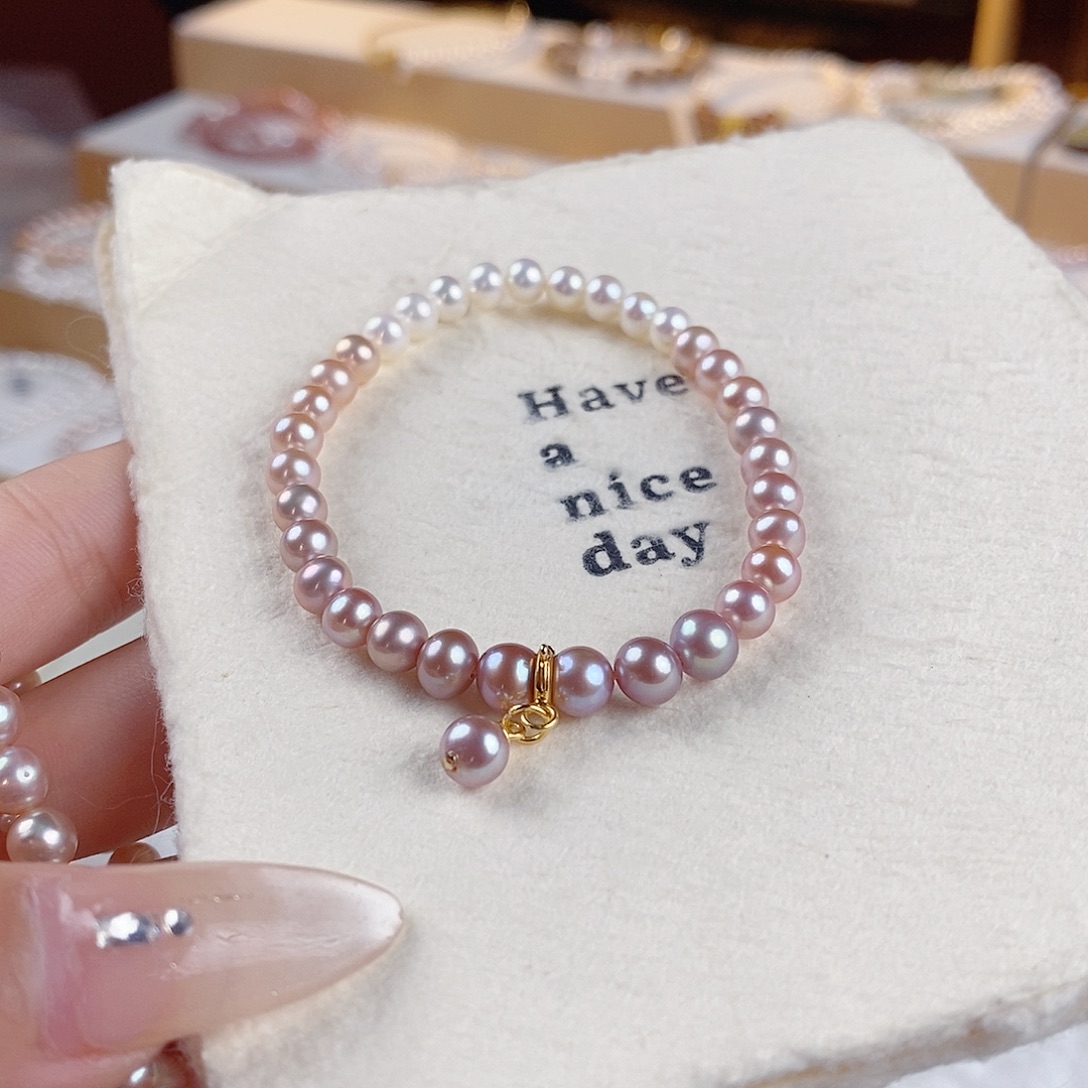 淡水珍珠银S925镶嵌手链