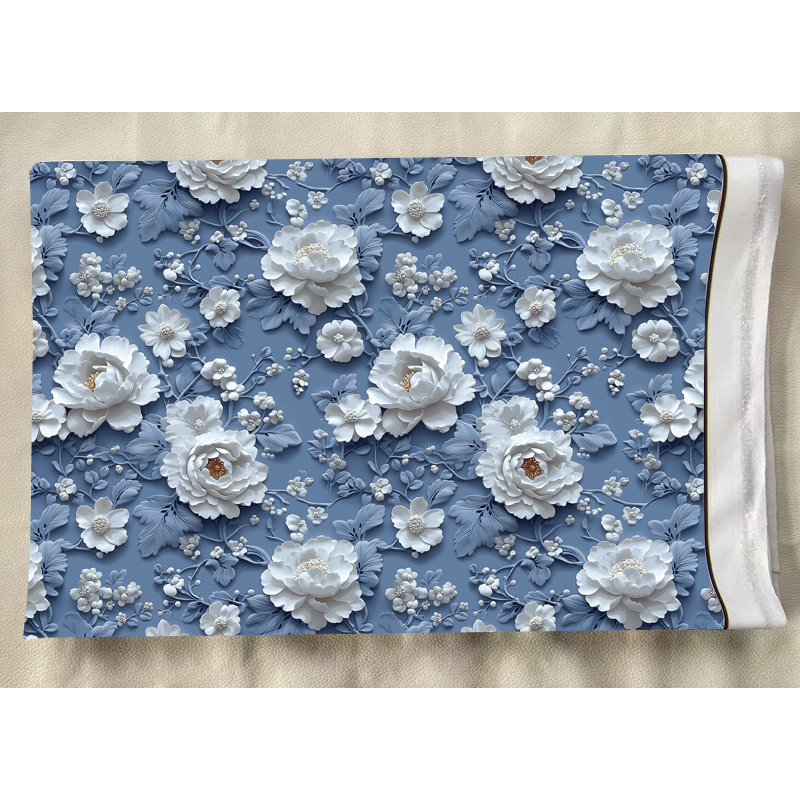 3D立体浮雕布春夏秋冬印花布料麻绳编织手工缝纫布料