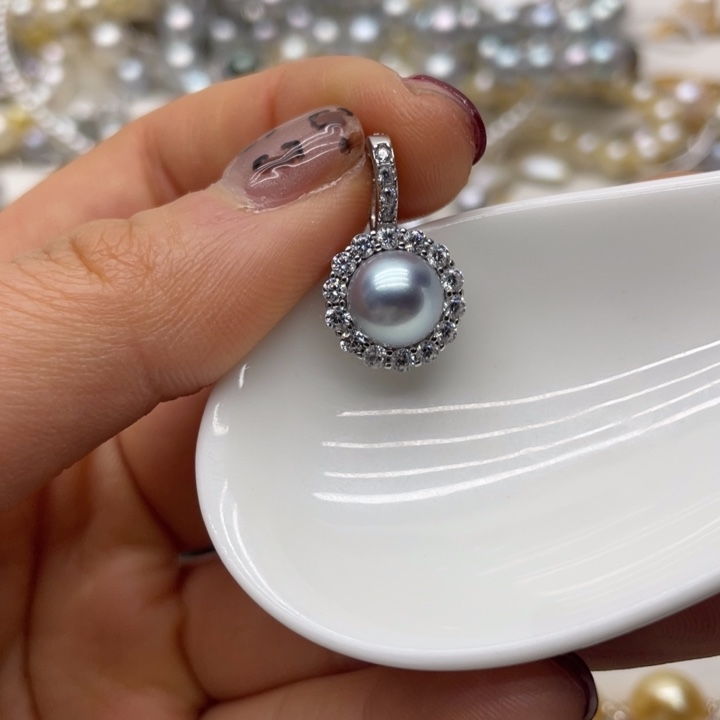 海水珍珠吊坠(不含链)银S925镶嵌