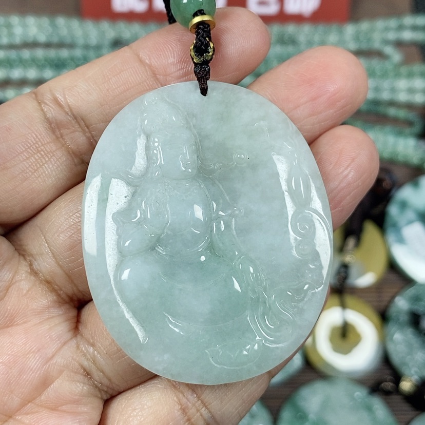 【闪购商品】翡翠颈饰未镶嵌玉吊坠翡翠玉虞美人图