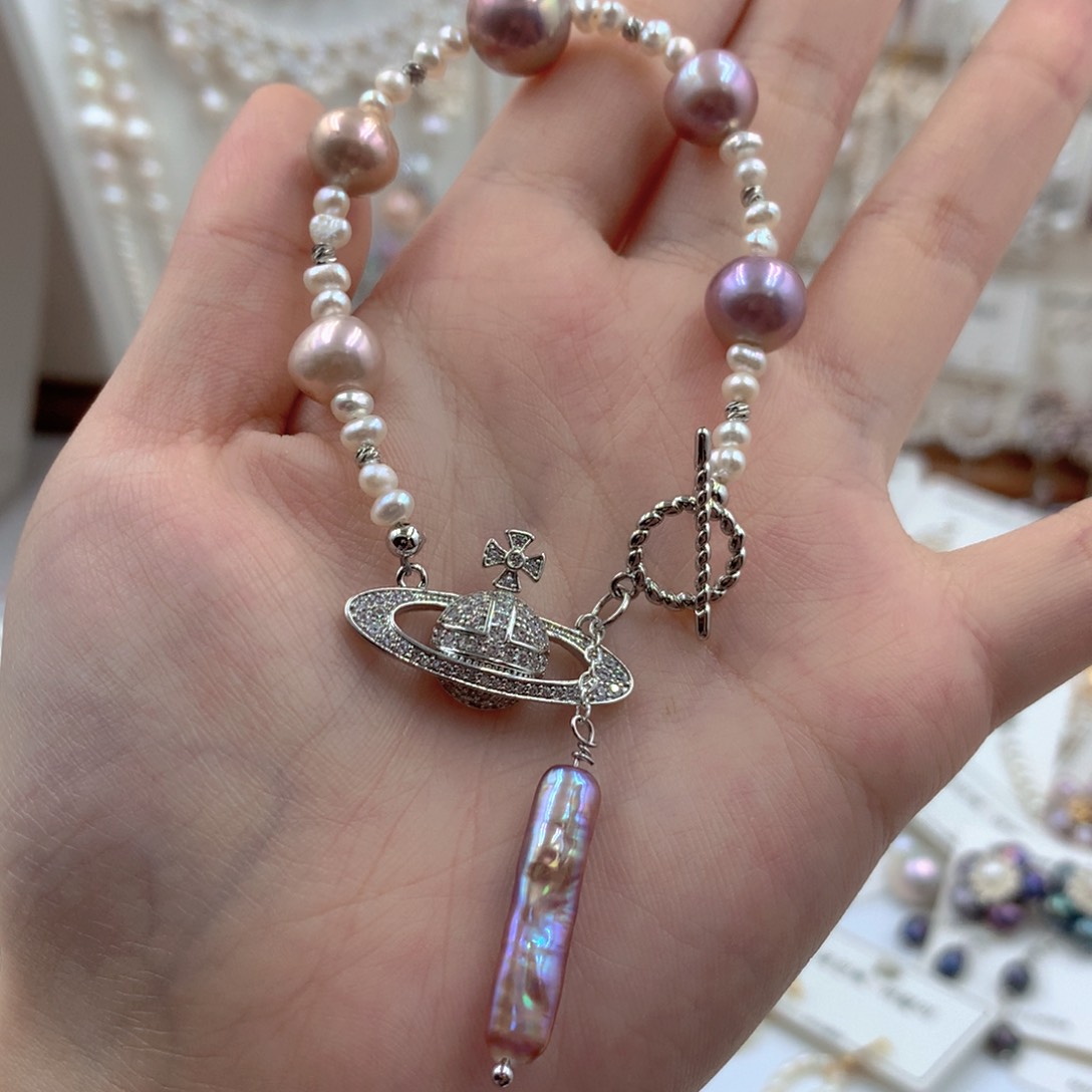 颈饰合金淡水珍珠