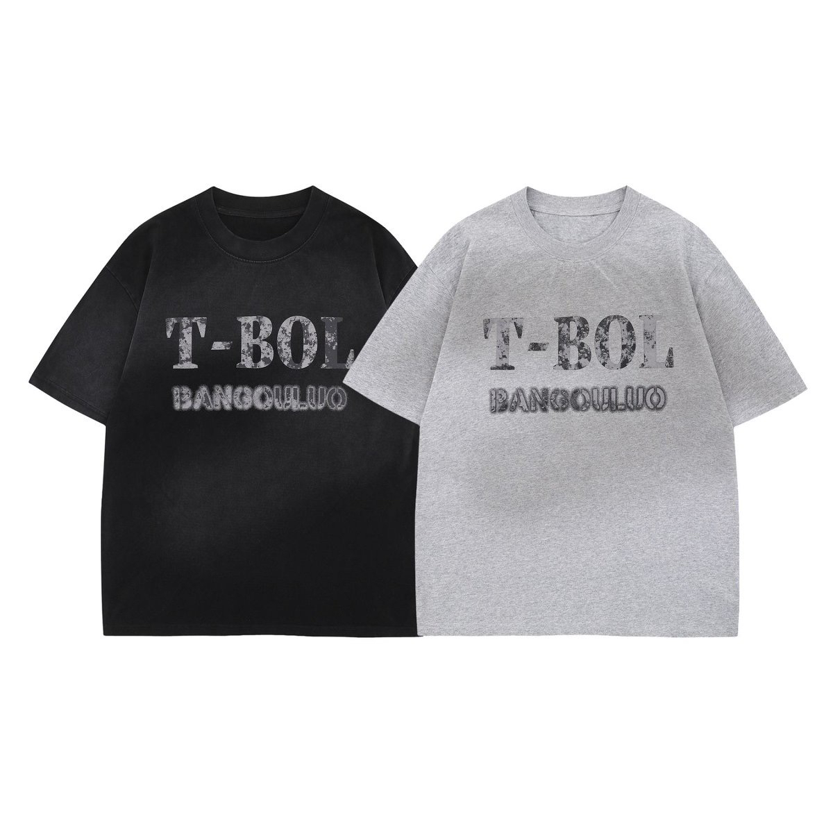 2025夏季美式复古水洗做旧印花短袖t恤街头潮牌宽松情侣休闲上衣