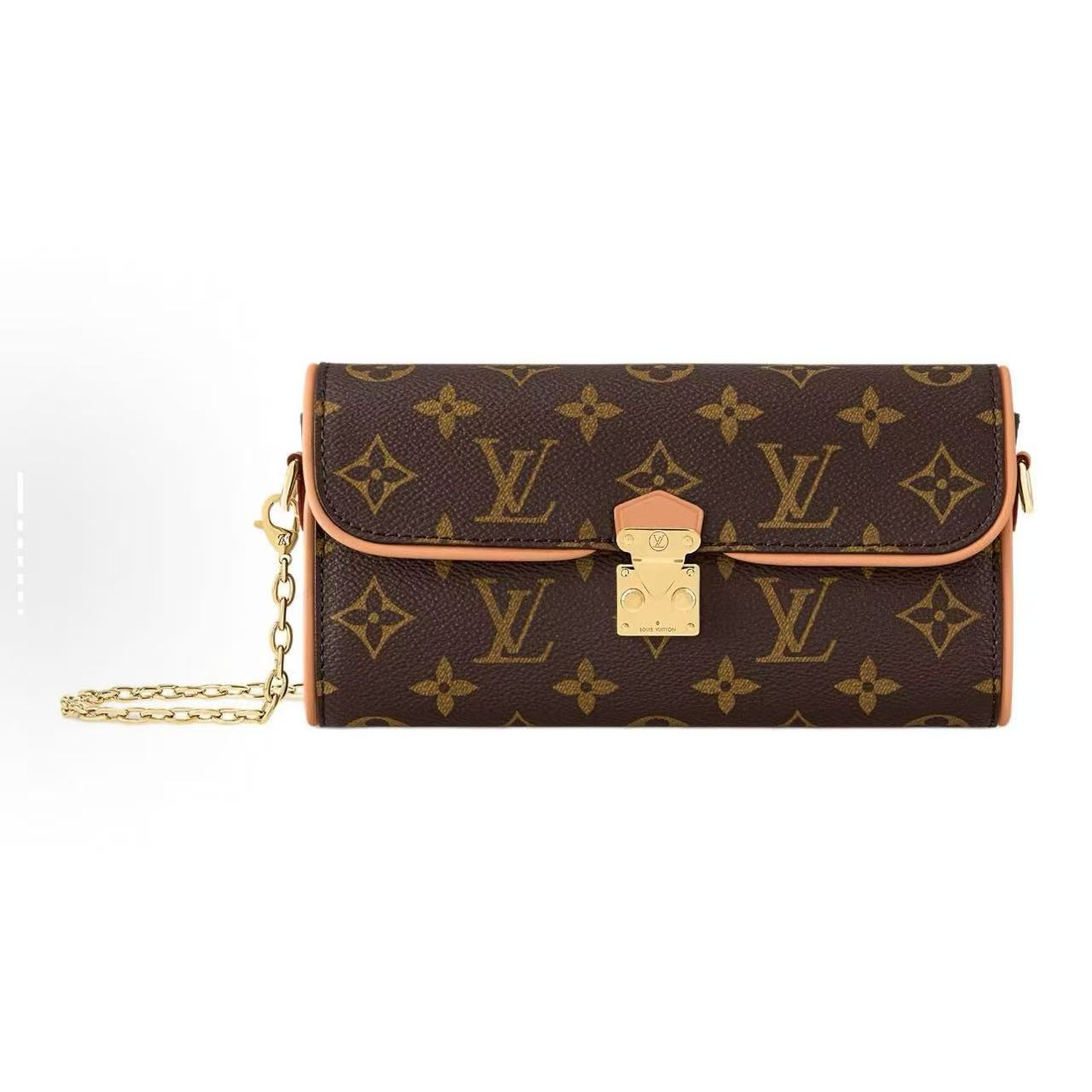 99新 LouisVuitton/路易威登 lv老花 camille链条单肩包