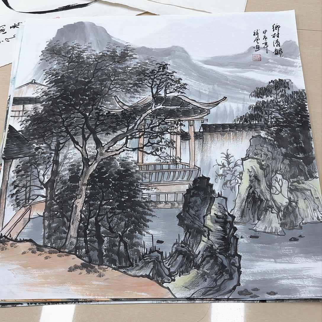 国画国画作品多次