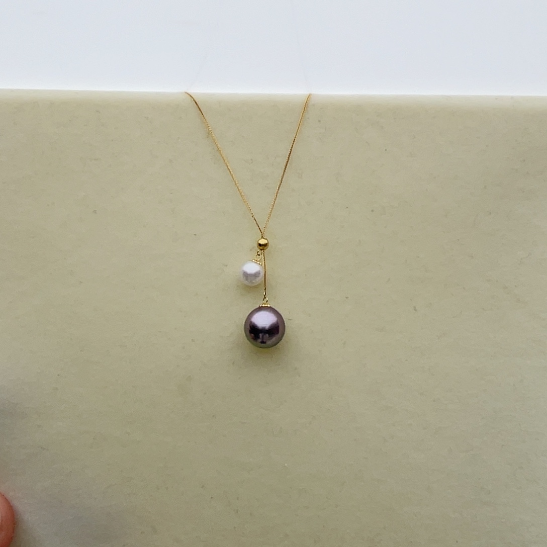 颈饰18K金镶嵌海水珍珠