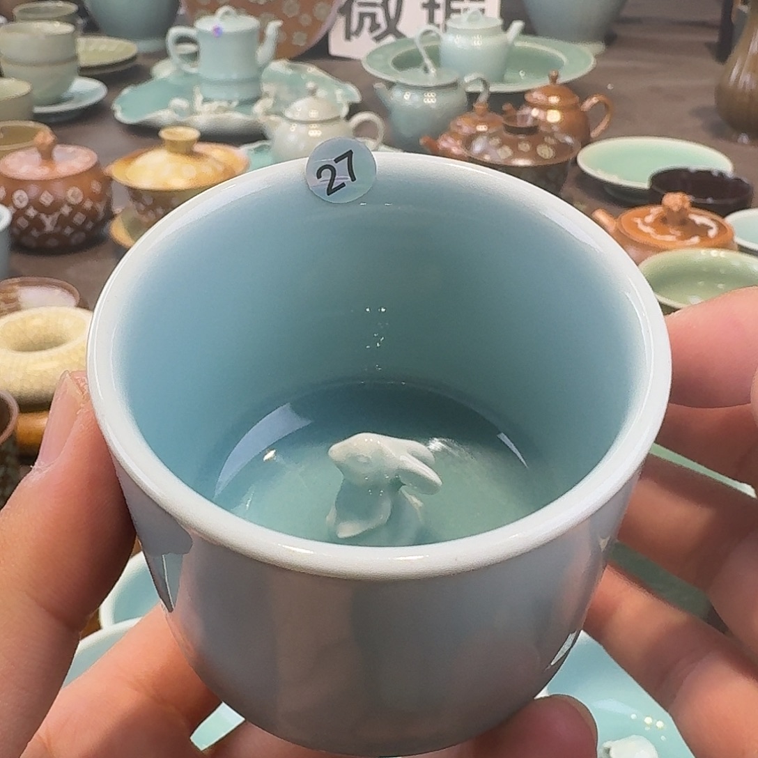 龙泉青瓷茶具微瑕