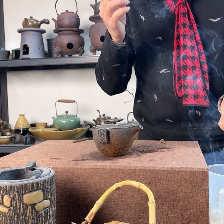 紫泥茶壶紫砂粗陶茶器