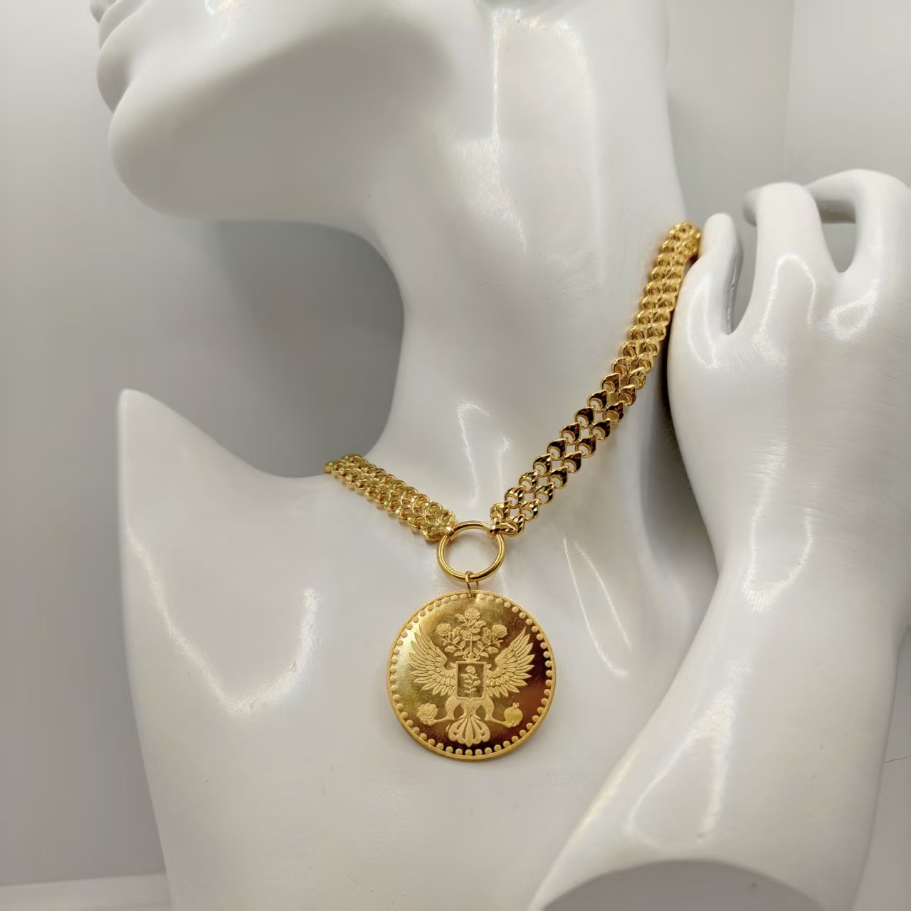 合金项链  金币项链金色250005057