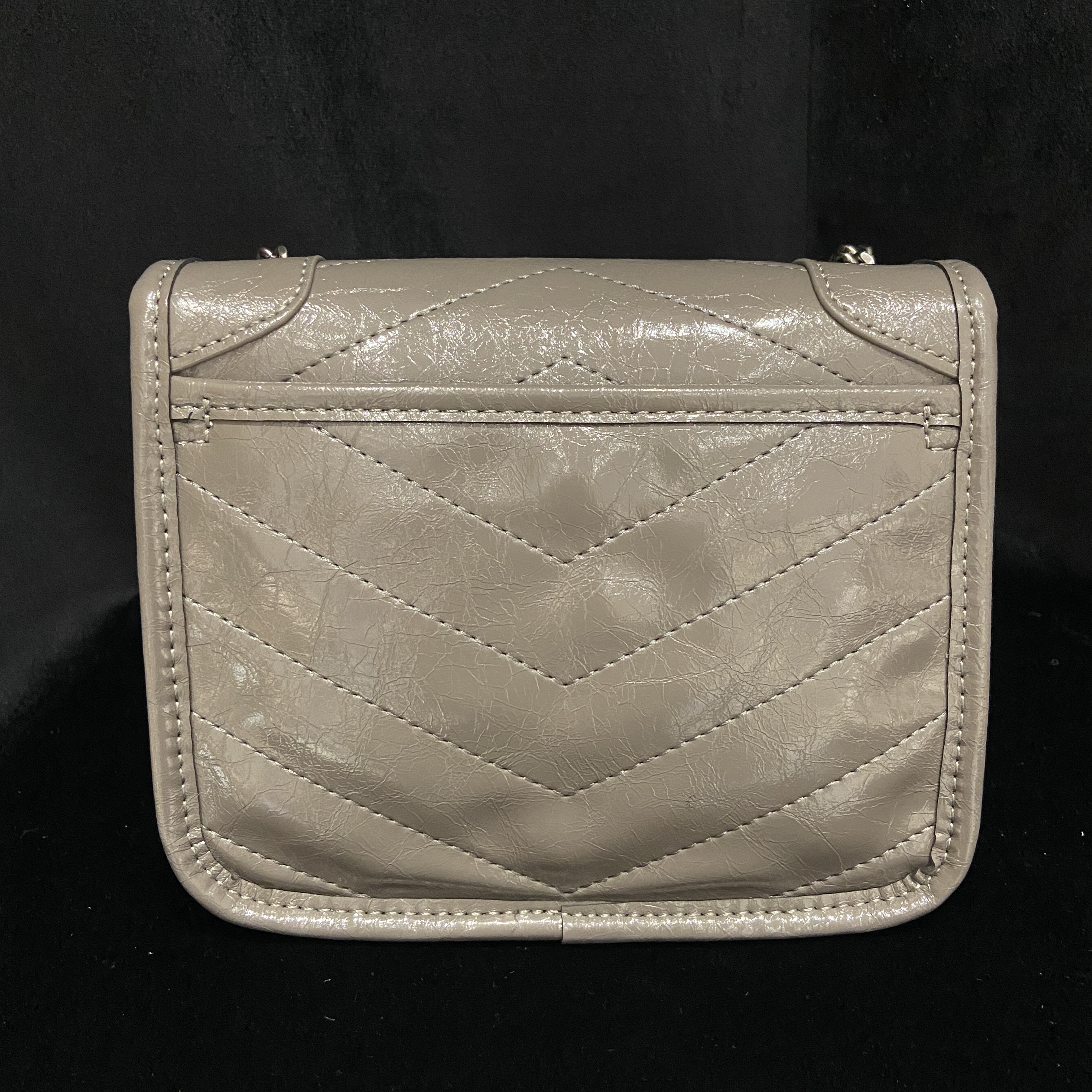 COCO 新款高端定制时尚女包 迷你邮差 大象灰黑白色18cm 80233