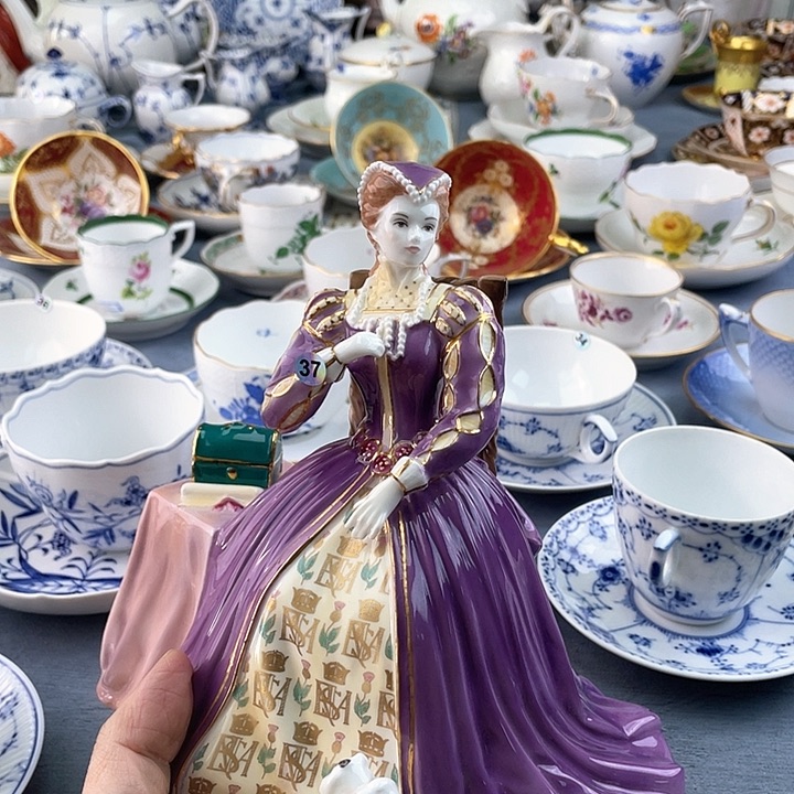 中古瓷器小房子盘子