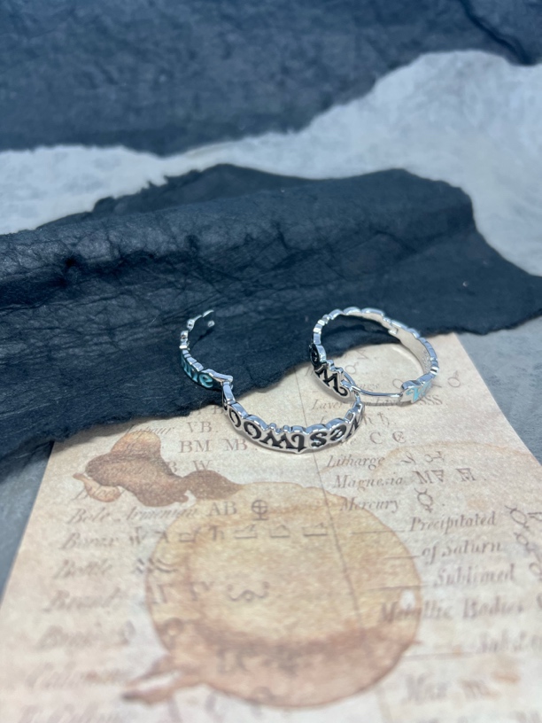 铜合金耳饰 A336土土双拼色黑蓝滴釉女款耳圈