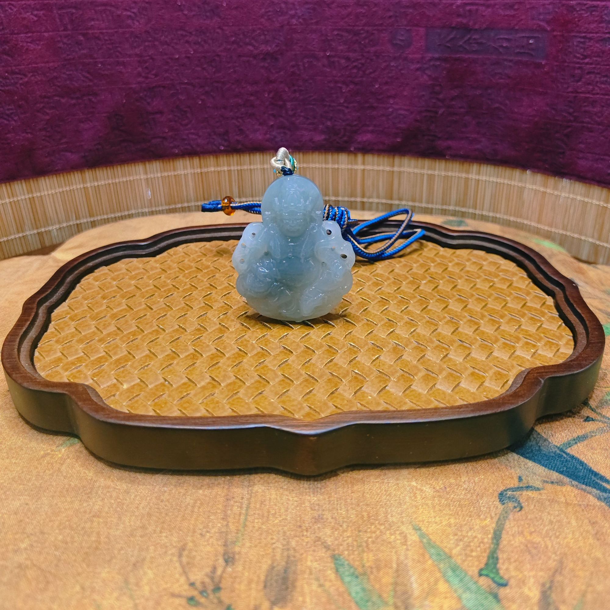 U和田玉烟紫黄财神吊坠1488