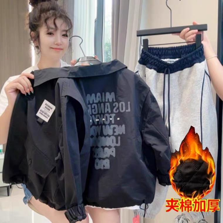 男童秋冬夹棉外套2025新款假两件夹克休闲中大童韩版百搭洋气