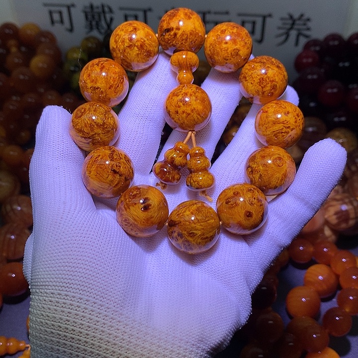 中***盛手串/手链松木（琥珀木）2.0 满留疤高货