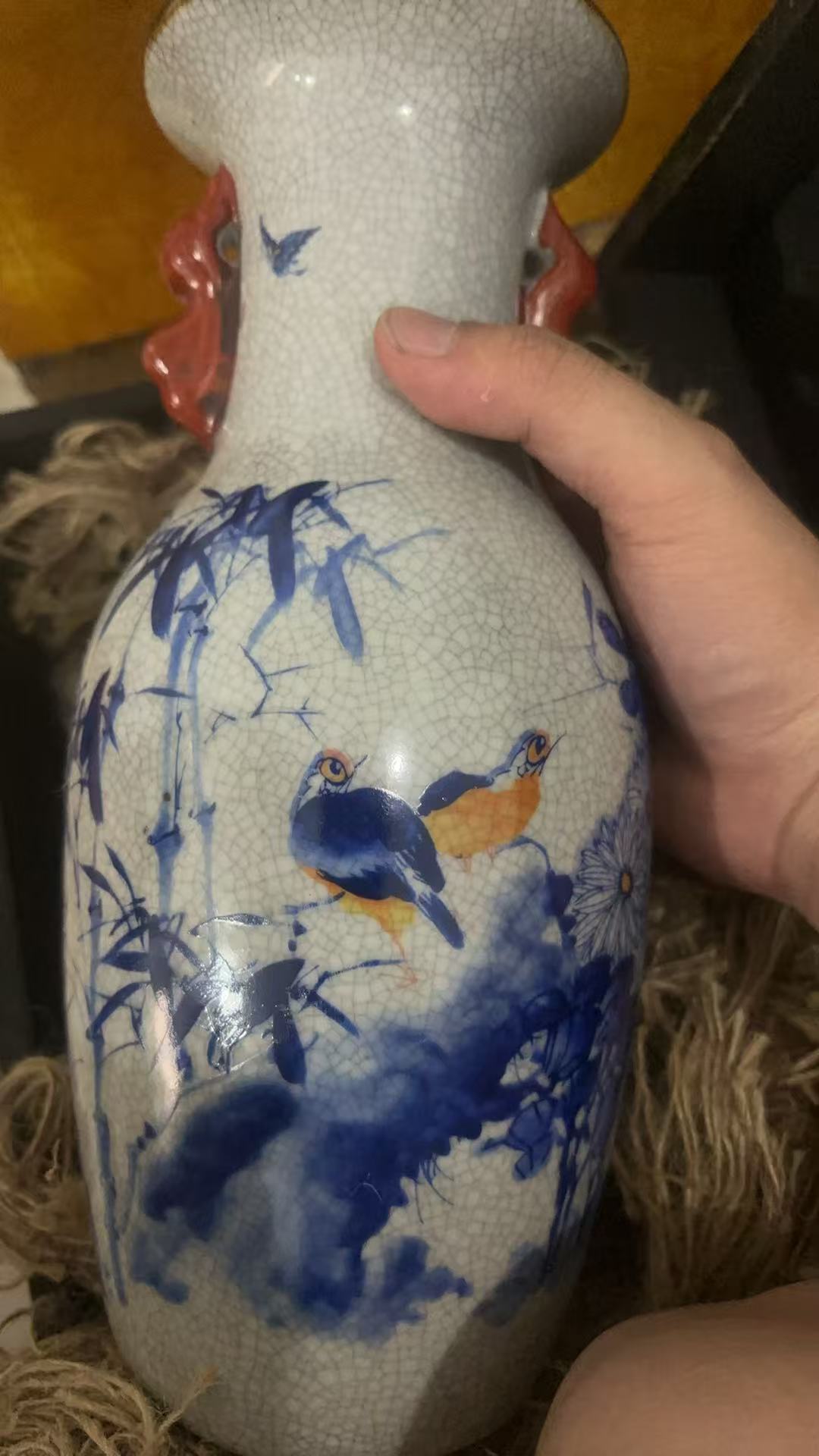 精品专属摆件仿古花鸟瓶上新