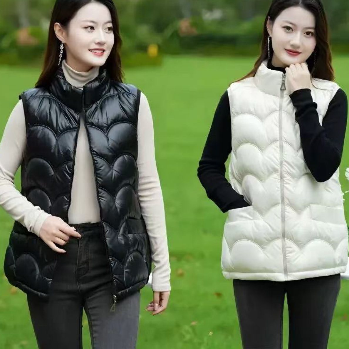 工字型款拉链短款韩版免洗时尚吊带款马夹女士马甲