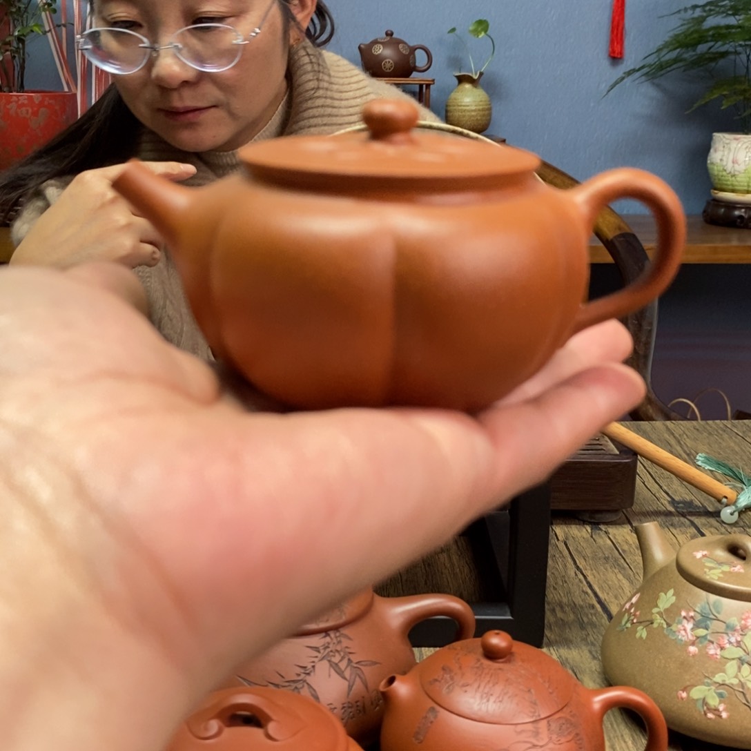 段泥茶壶雨*客红降坡瓜趣