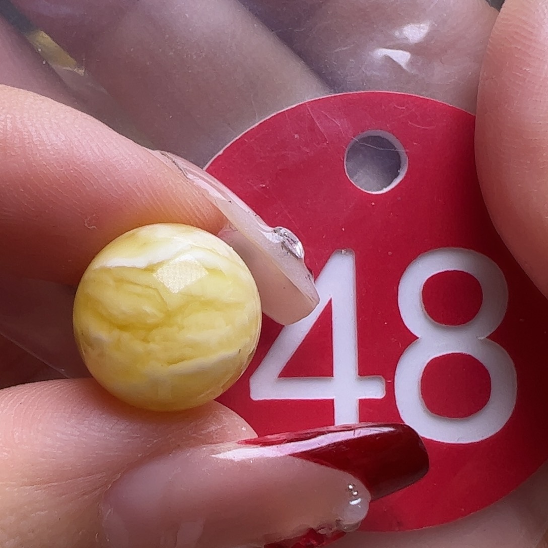 蜜蜡未镶嵌珠宝奇石微花粉12mm金瓷白虎皮圆珠