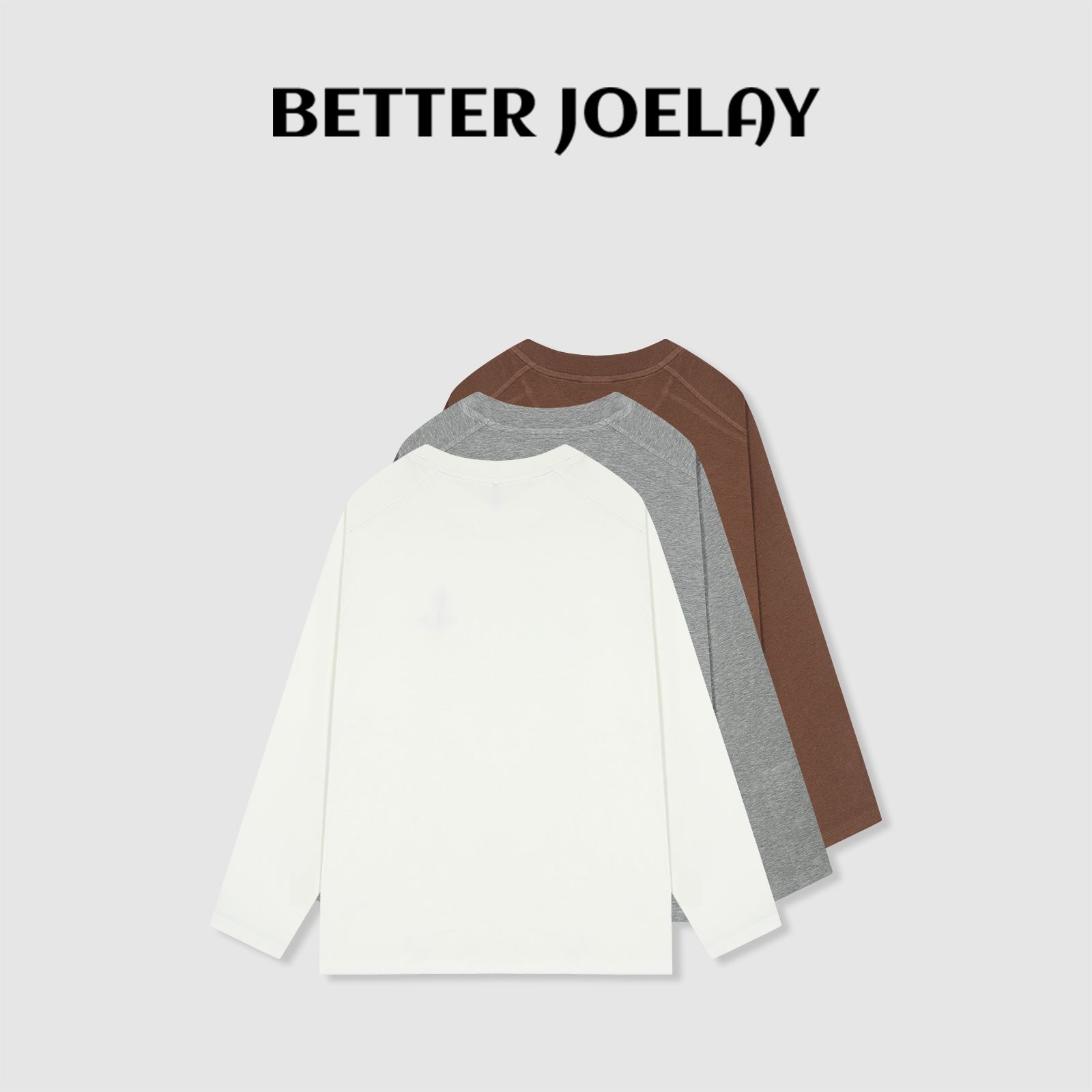 BETTER JOELAY-【德绒星球】时尚百搭简约T恤长袖潮流休闲风ZZ3103