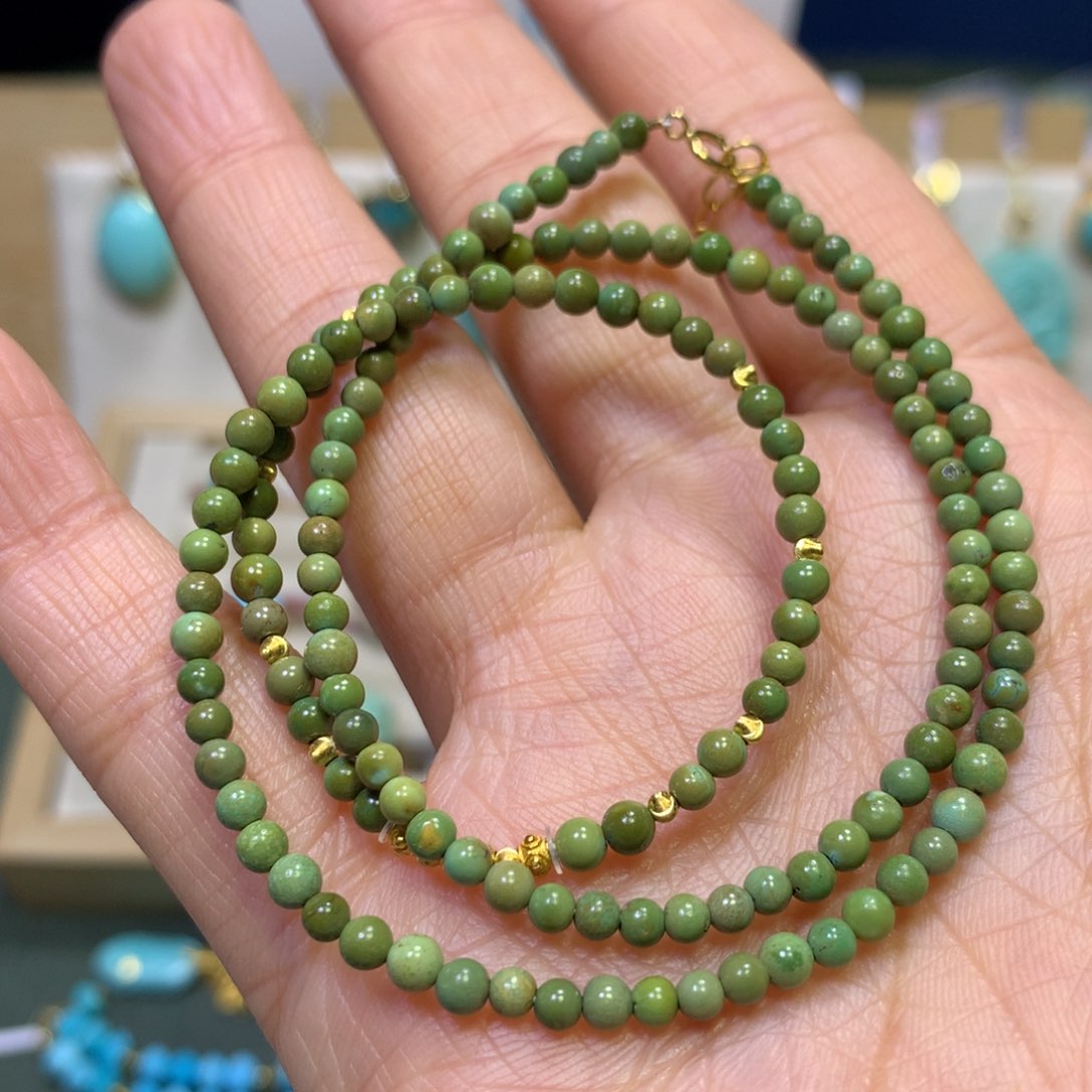 绿松石项链18K金镶嵌