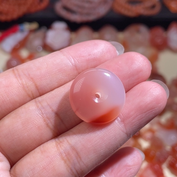 南红玛瑙平安扣19.4x6.4未镶嵌1006