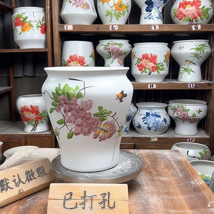 摆件小脚紫藤款新款陶瓷陶瓷