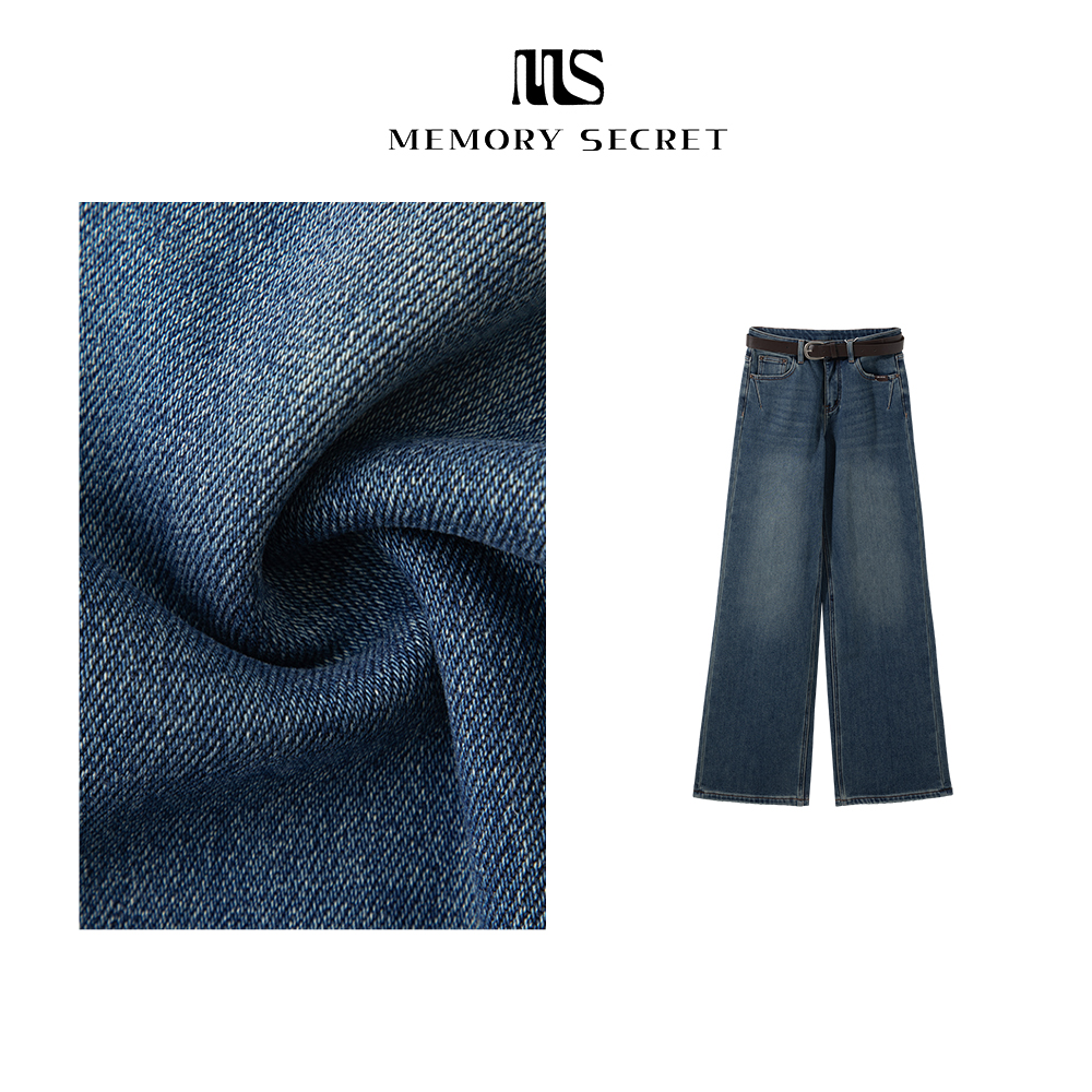【超模裤】秋冬韩系新疆长绒棉阔腿直筒牛仔裤MS55105295
