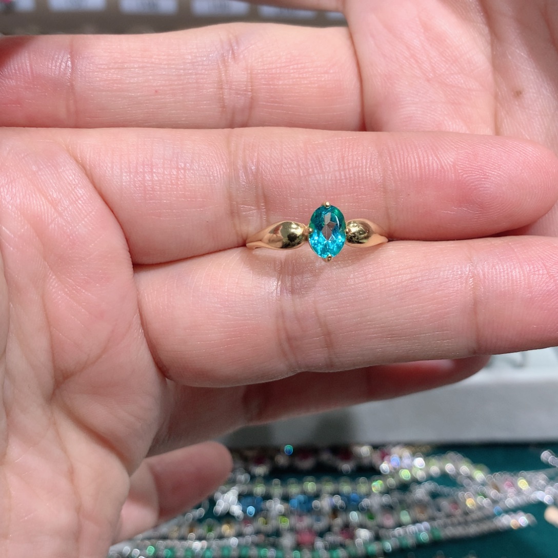 银S925镶嵌戒指托帕石