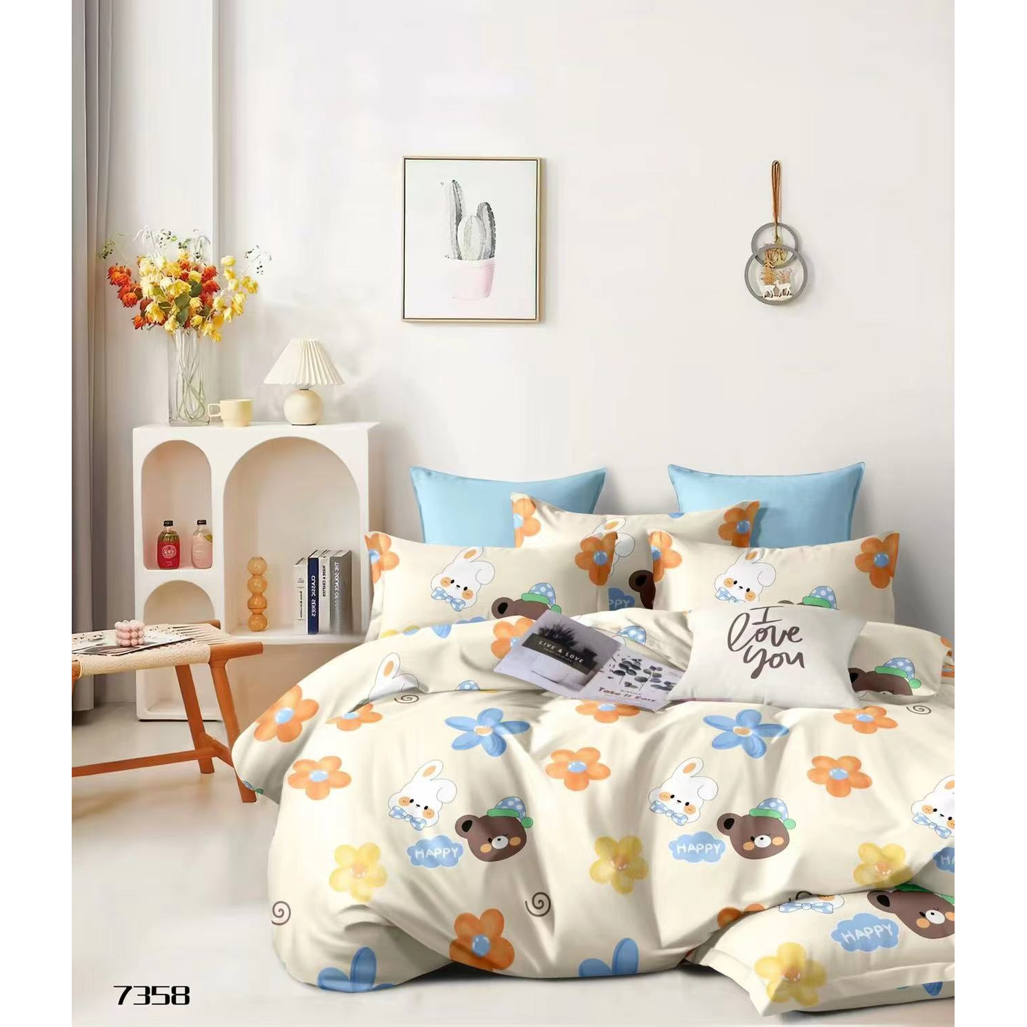 【卡通小兔】自产自销福利1.5米单人大被罩AB面