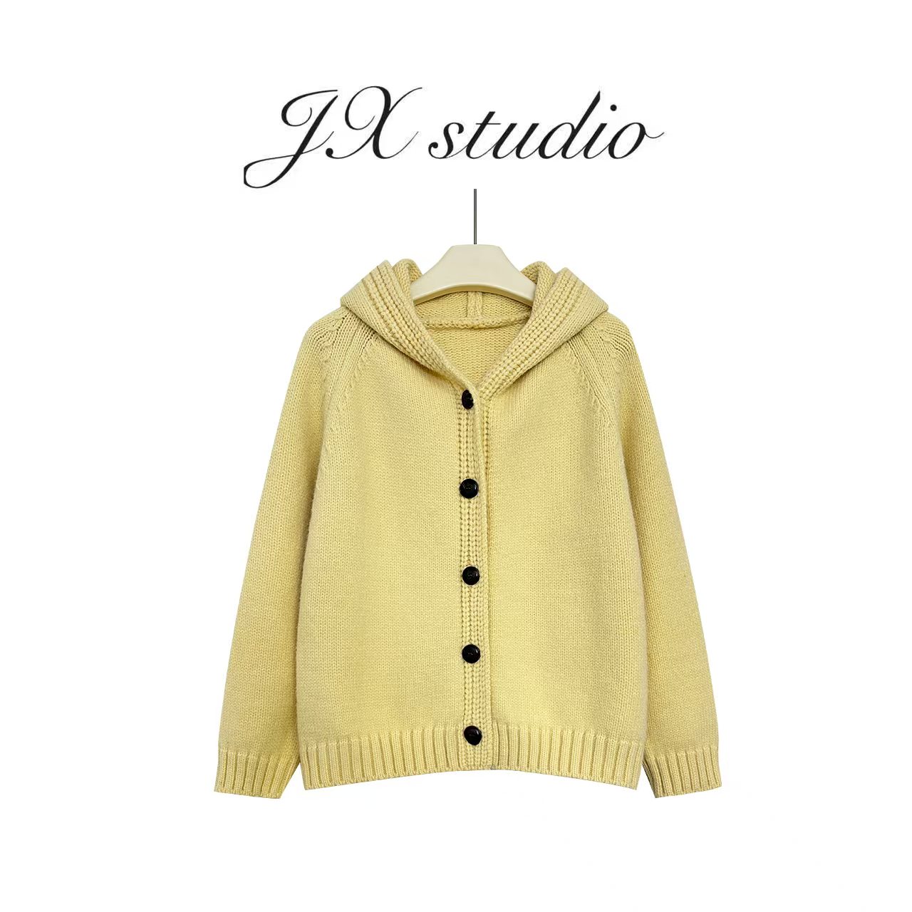 静贤【慵懒慢调】新款韩版百搭气质显瘦连帽针织开衫