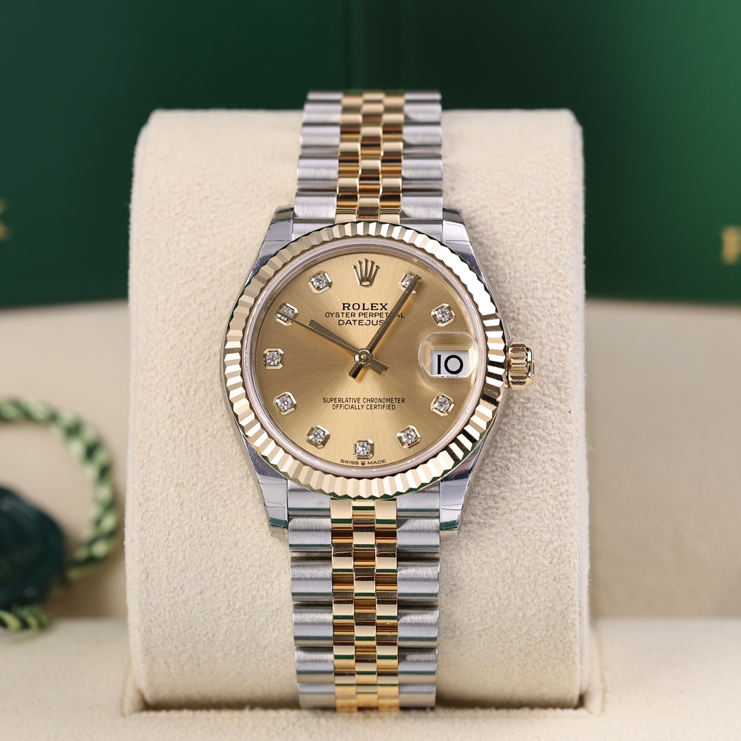 95新 Rolex/劳力士 278273日志型 钻刻香槟面 2024年12月保卡
