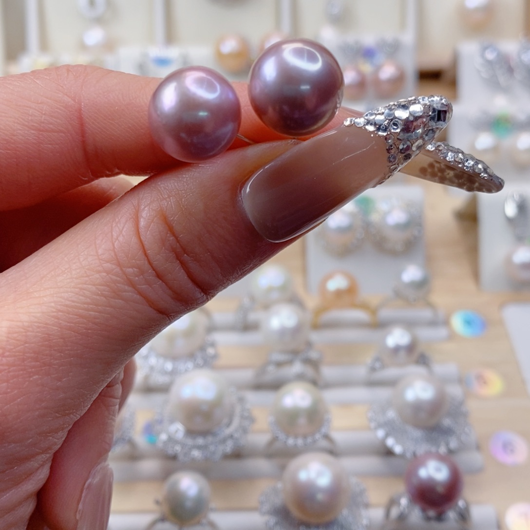 淡水珍珠耳饰银S925镶嵌