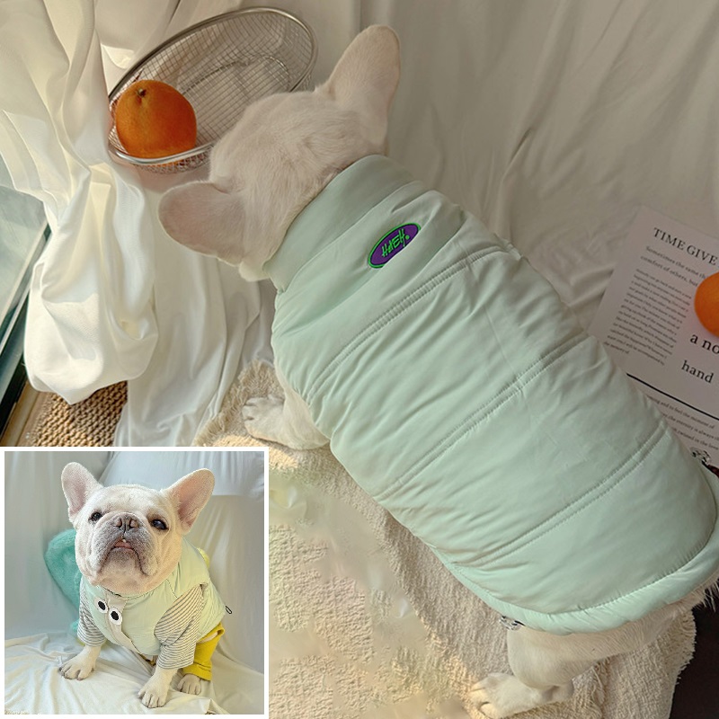 秋冬款法斗巴哥斗牛犬衣服西高地雪纳瑞保暖加厚马甲背心棉服外套