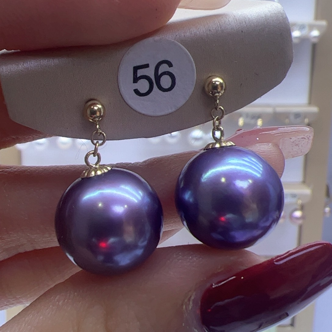 淡水珍珠耳饰18K金镶嵌