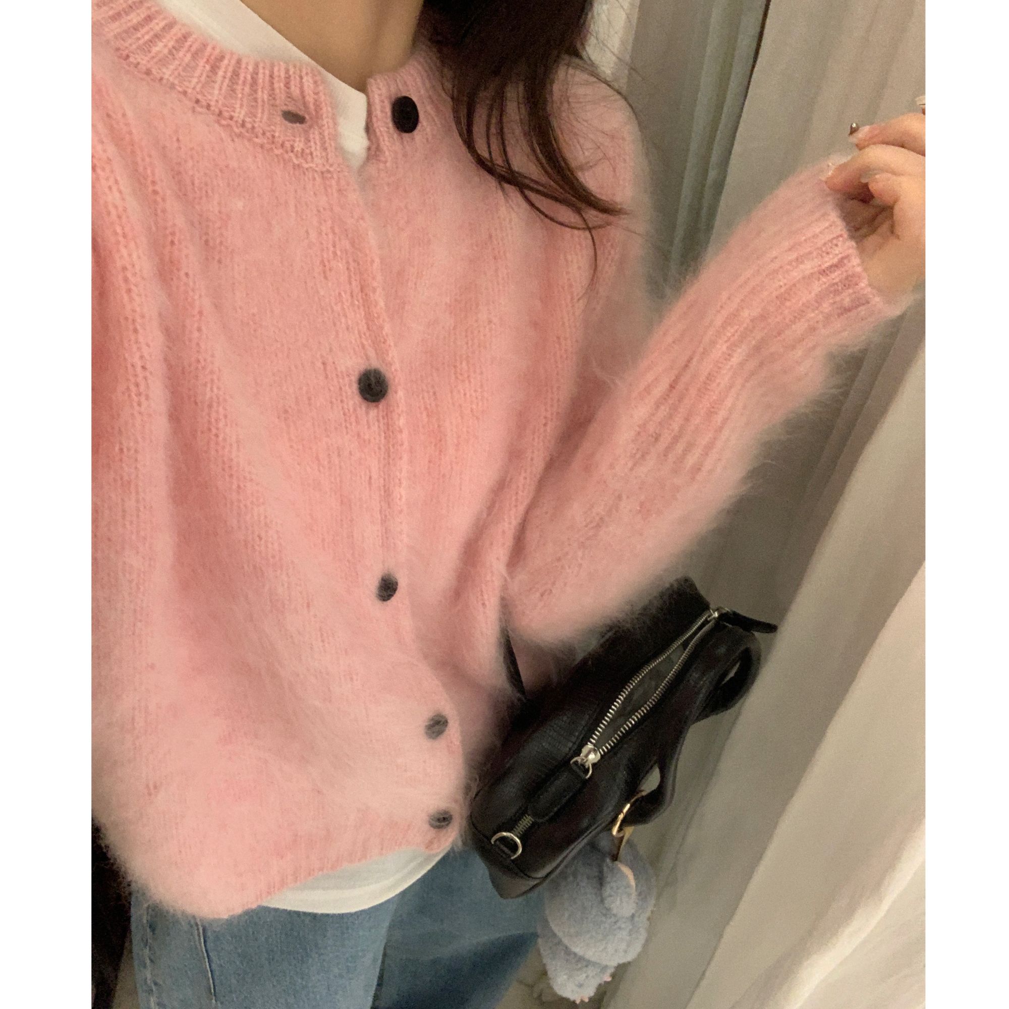 K2467 《珊瑚海》高级感简约针织圆领开衫女