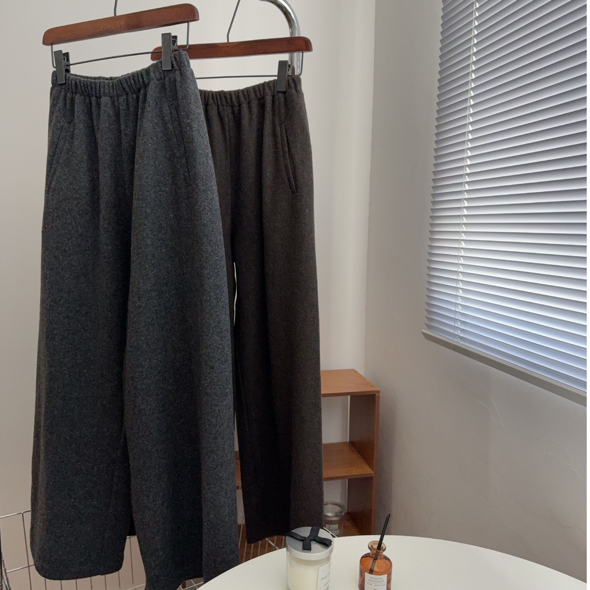 韩国东大门宽松羊毛毛呢裤