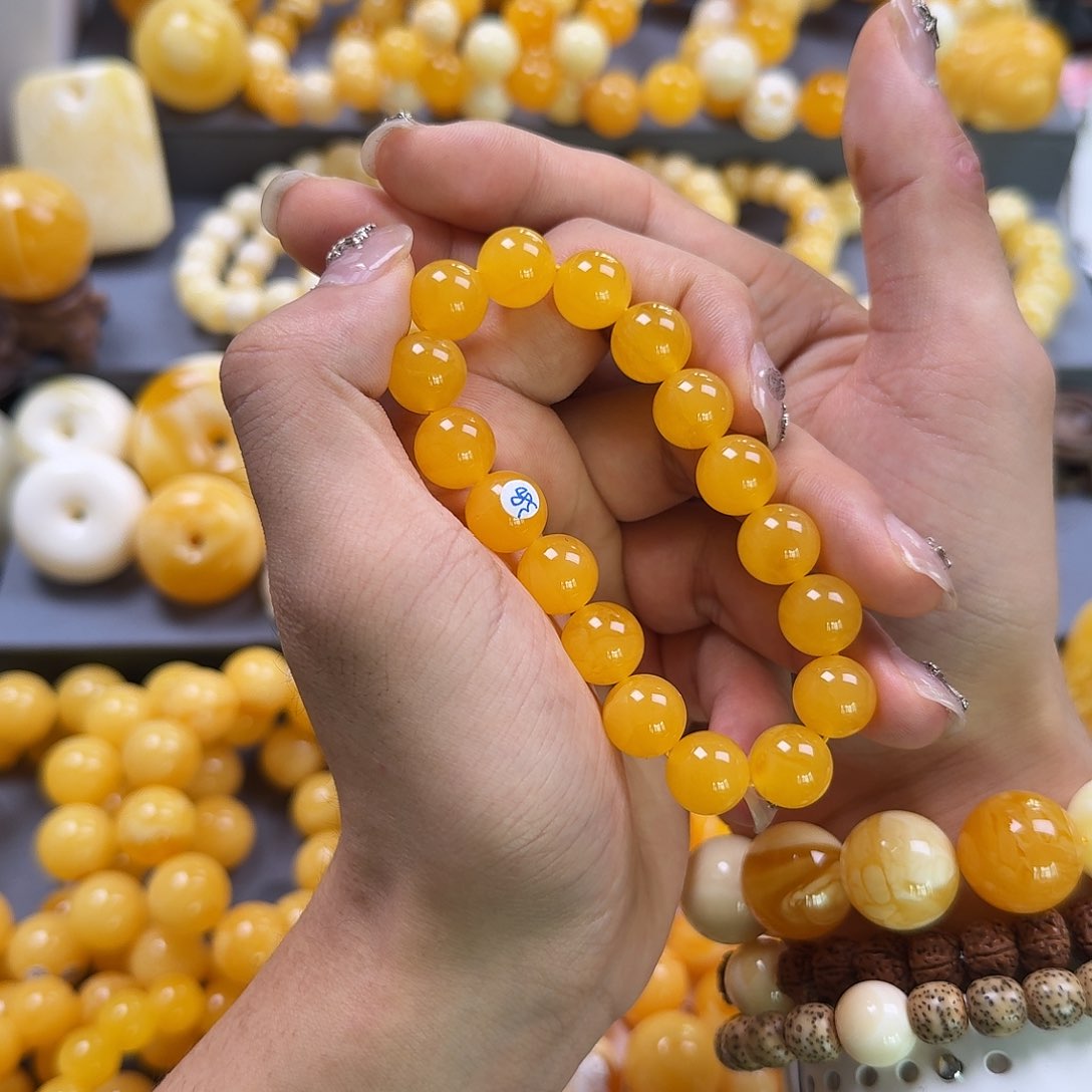 琥珀珠宝奇石未镶嵌同料12mm