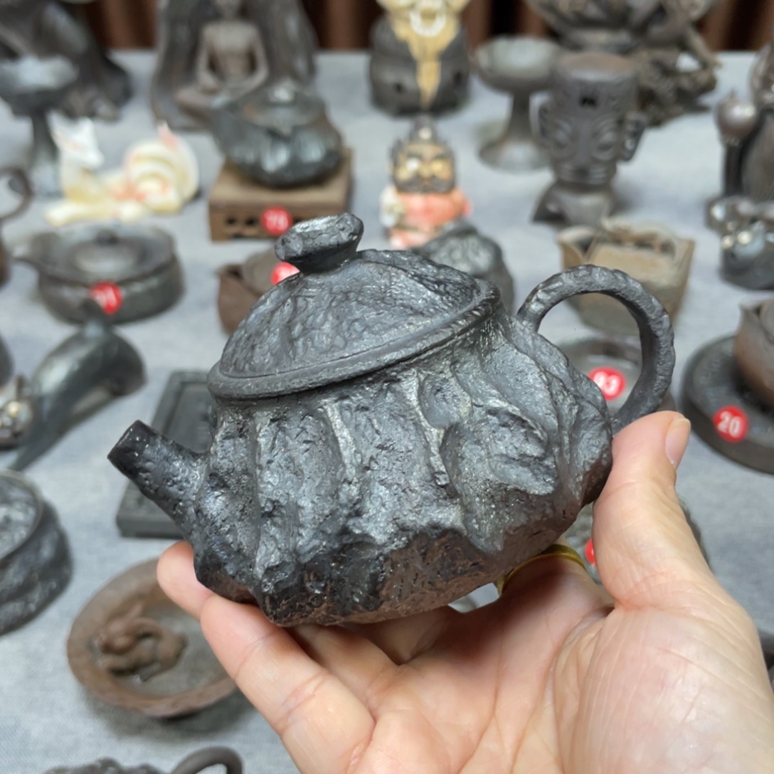 壶全手捏柴烧茶器