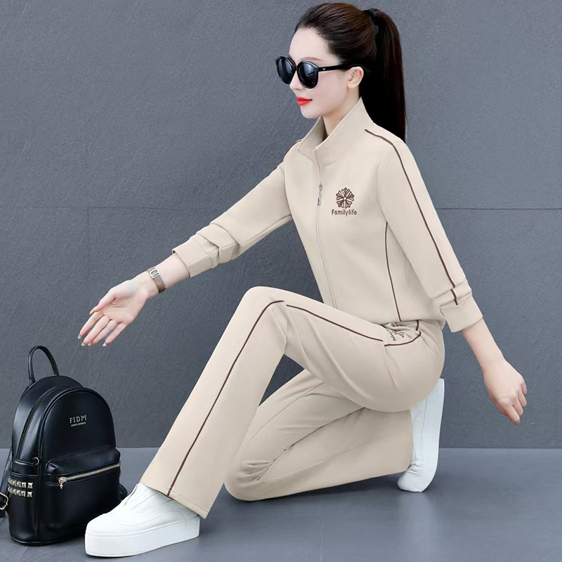 2024新款春秋气质运动套装减龄时尚洋气时髦直筒裤两件套