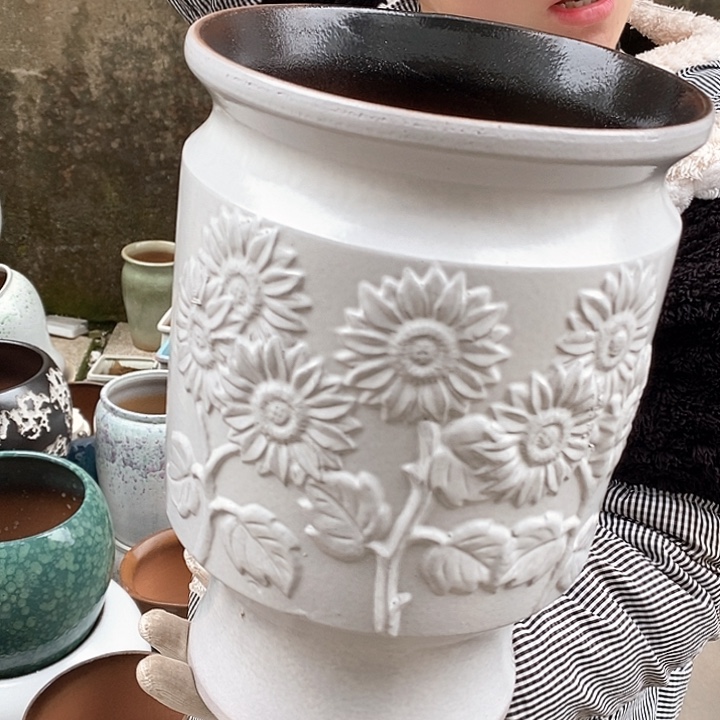 紫砂花盆正品口20高31