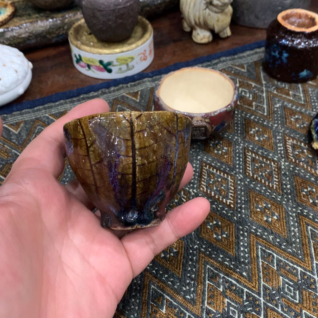 杯手工制作柴烧茶具，微瑕